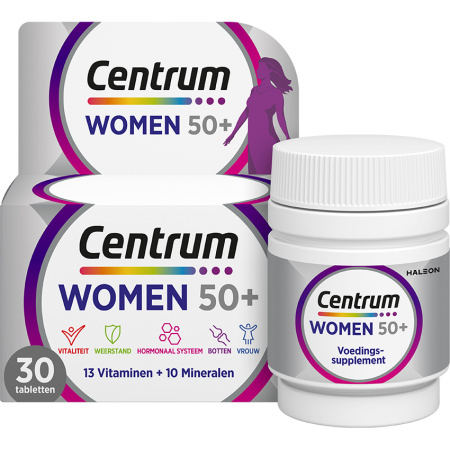 Centrum Women 50+ Multivitaminen 13 Vitaminen En 10 Mineralen Energie-Immuniteit-Botten 30 Tabletten