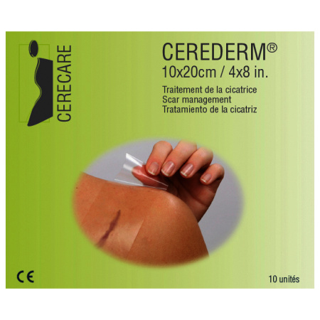 Cerederm Siliconenverband Rechthoek 10x20cm Littekenbehandeling 10 Stuks (4309674)