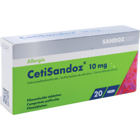 CetiSandoz 10mg Cetirizine Dihydrochloride 20 Filmomhulde Tabletten