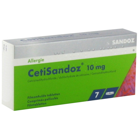 CetiSandoz 10mg Cetirizine Dihydrochloride 7 Filmomhulde Tabletten