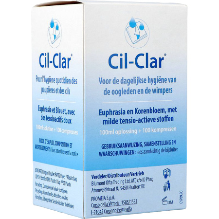 Cil-Clar Oplossing 100ml + Kompressen 100 Stuks