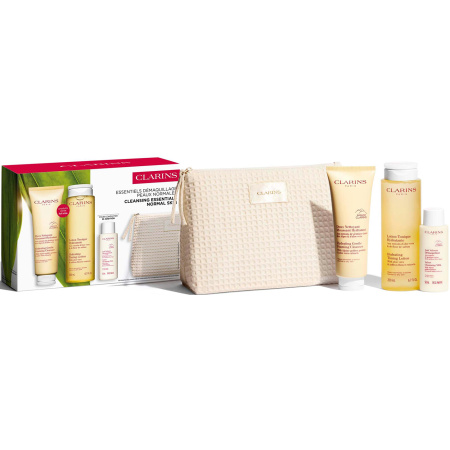 Clarins Set Essentiële Reiniging Normale Huid 3 Producten + 1 Pouch