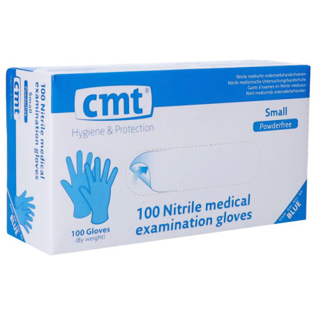CMT Nitril Handschoenen Blauw Poedervrij S 100 Stuks
