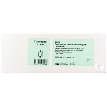 Coloplast Conveen Basic Zakken Nacht 2000ml Stuks 10 (218040)