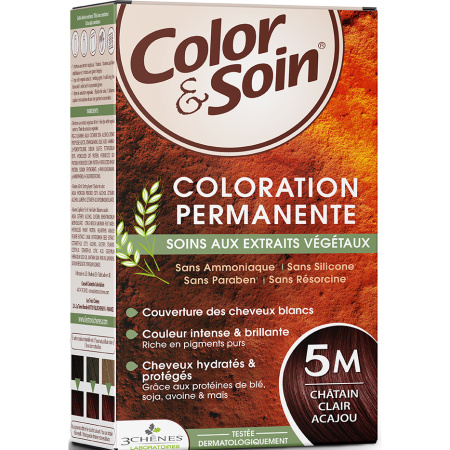 Color & Soin Permanente Kleuring Met Plantaardige Extracten 5M Kastanje Licht Mahonie 1 Kit