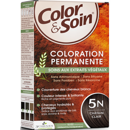 Color & Soin Permanente Kleuring Met Plantaardige Extracten 5N Licht Kastanje 1 Kit