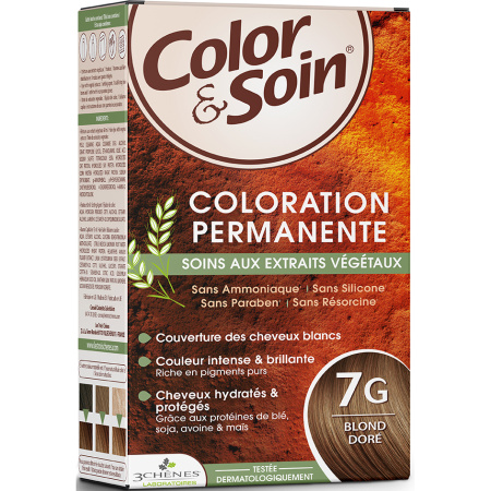 Color & Soin Permanente Kleuring Met Plantaardige Extracten 7G Goudblond 1 Kit