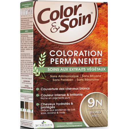 Color & Soin Permanente Kleuring Met Plantaardige Extracten 9N Honing Blond 1 Kit