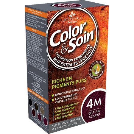 Color & Soin Permanente Kleuring Met Plantaardige Extracten 4M Kastanje Mahonie 1 Kit