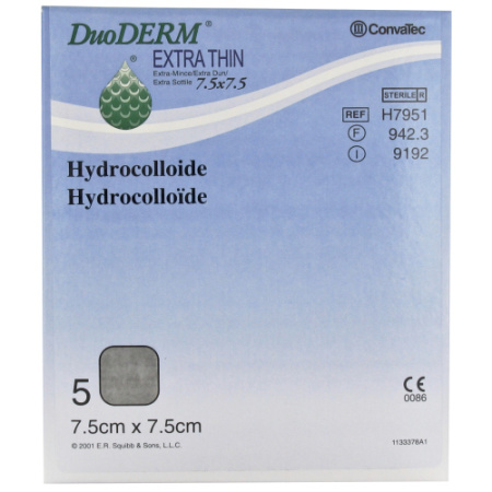 Convatec DuoDerm Extra Dun Hydrocolloide Steriel Verband 7,5cmx7,5cm Stuks 5 (H7951)