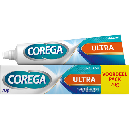 Corega Ultra Hechtcrème Met Frisse Muntsmaak Sterke Hechting Voor Uw Kunstgebit 70g