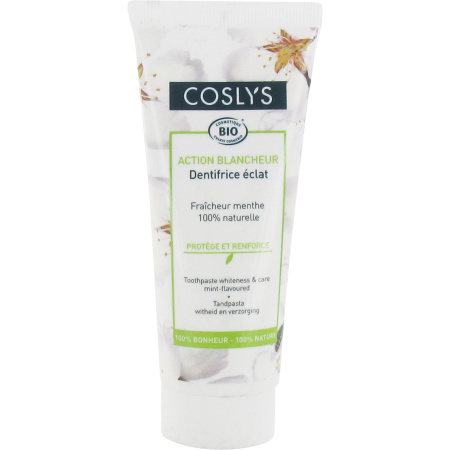 Coslys Action Blancheur Witte Tanden Verse Munt Tandpasta 100% Natuurlijk Biologisch Tube 100g