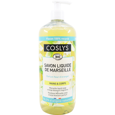 Coslys Bio Pure Tradition Vloeibare Marseille Zeep Sinaasappelbloesem Geur Pompfles 1l