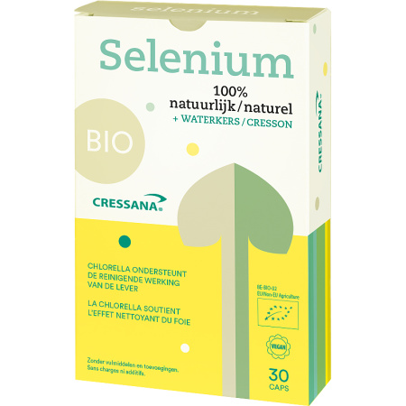 Cressana Bio Selenium 100% Natuurlijk + Chlorella + Waterkers 30 Capsules