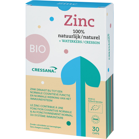 Cressana Bio Zinc 100% Natuurlijk + Waterkers 30 Capsules