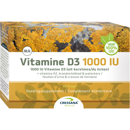 Cressana Vitamine D3 1000IE + K2 Plantaardig 60 V-Caps