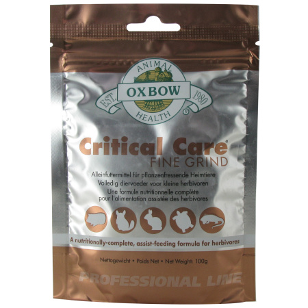 Critical Care Fine Grind Volledige Voeding Voor Herbivore Huisdieren Zak 100g