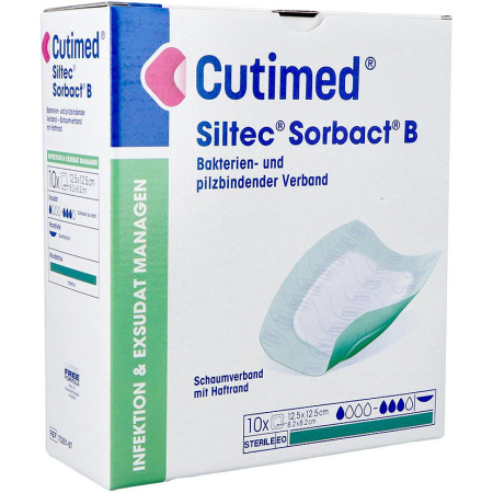 Cutimed Siltec Sorbact B Dressings 12,5x12,5cm 10 Stuks