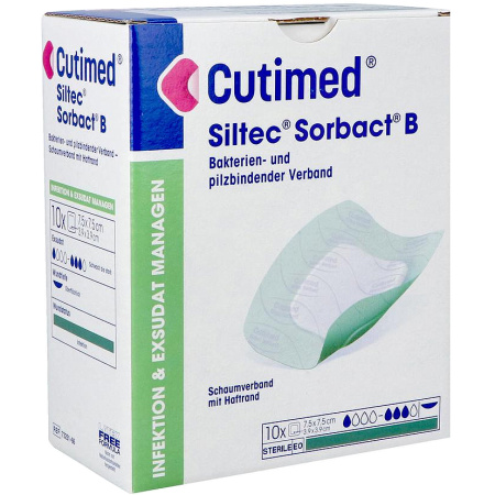 Cutimed Siltec Sorbact B Dressings 7,5x7,5cm 10 Stuks