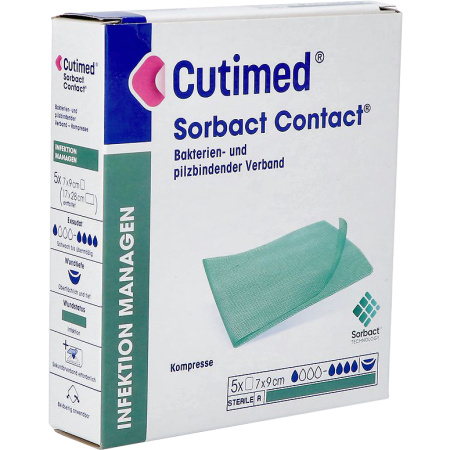 Cutimed Sorbact Contact Cp 7x9cm 5 Stuks