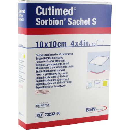 Bsn Medical Cutimed Sorbion Sachet S Super-Absorberend Verband 10x10cm Stuks 10