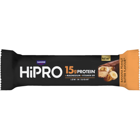 Danone HiPRO Protein Bar 15g Eiwitten Magnesium & Vitamine B9 Banaan Pindakaas Smaak 45g
