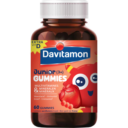 Davitamon Junior Multivitamines +3 Jaar Aardbeismaak 60 Gummies