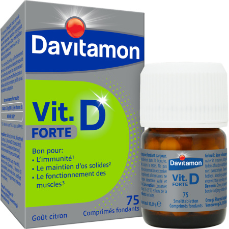 Davitamon Vitamine D Forte Citroensmaak 75 Smelttabletten
