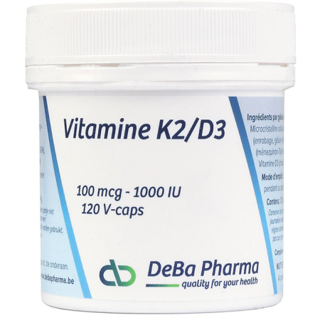 Deba Vitamine K2/D3 100mcg/1000UI Voedingssupplement 120 V-Caps
