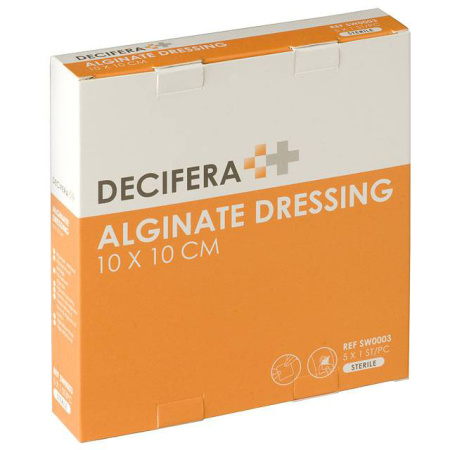 Decifera Alginaat Dressing 10x10cm 5 Stuks (SW0003)