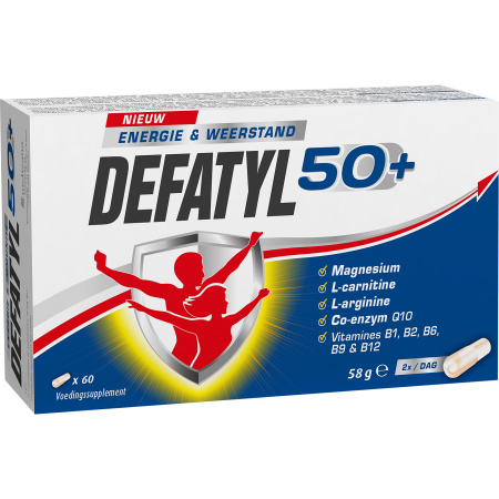 Defatyl 50+ Voedingssupplement Energie En Weerstand 60 Capsules