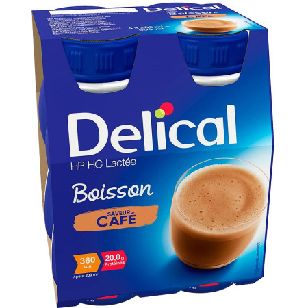 Delical HP HC Melkdrank Koffie Pack Fles 4x200ml