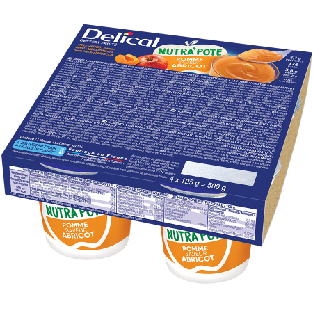 Delical Nutra'Pote Dessert Appel Abrikoos 4x125g