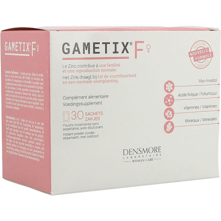 Densmore Gametix F Vruchtbaarheid & Conceptie & Zwangerschap Foliumzuur Kuur 1 Maand 30 Zakjes