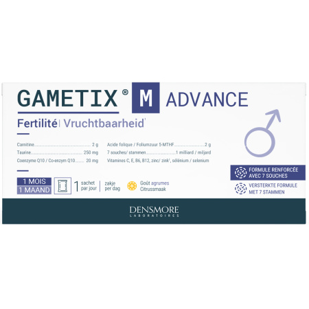 Densmore Gametix M Advance Vruchtbaarheid Man Acetyl-L-Carnitine CoQ10/Zink/Probiotica 30 Zakjes