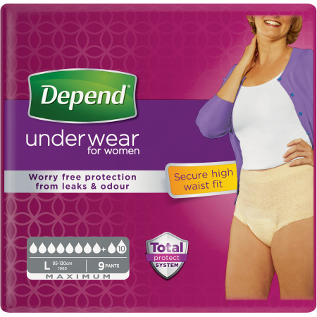 Depend Pants Voor Vrouwen Maximum Maat L 9 Stuks