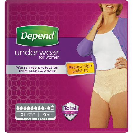 Depend Pants Voor Vrouwen Maximum Maat XL 9 Stuks