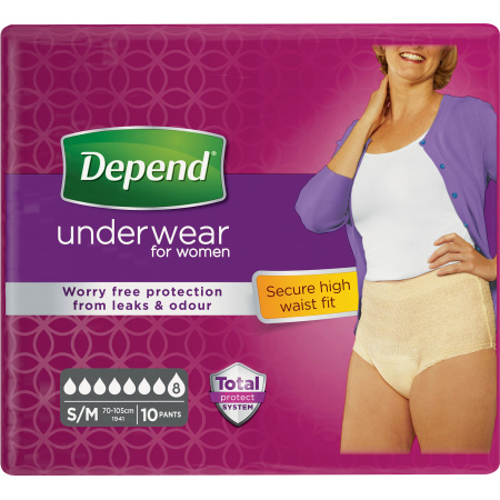 Depend Pants Voor Vrouwen Super Maat S/M 10 Stuks