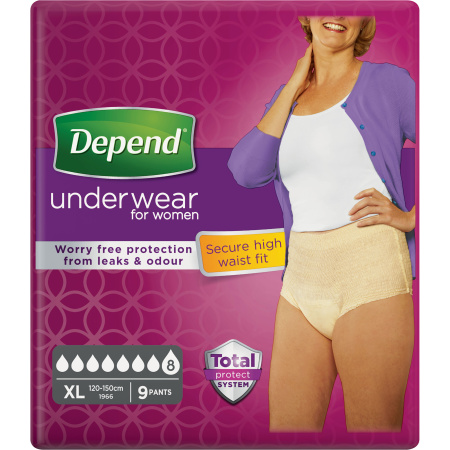 Depend Pants Voor Vrouwen Super Maat XL 9 Stuks