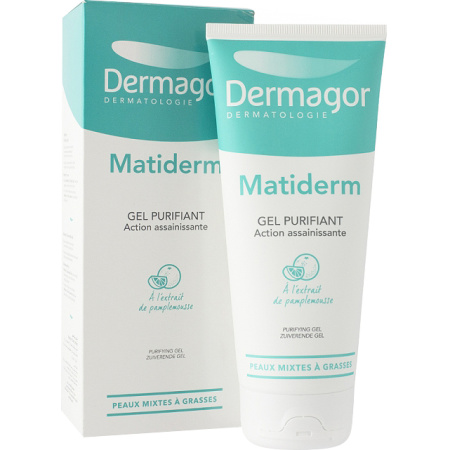 Dermagor Matiderm Zuiverende Gel Met Grapefruit Extract Gemengde Tot Vette Huid Tube 200ml