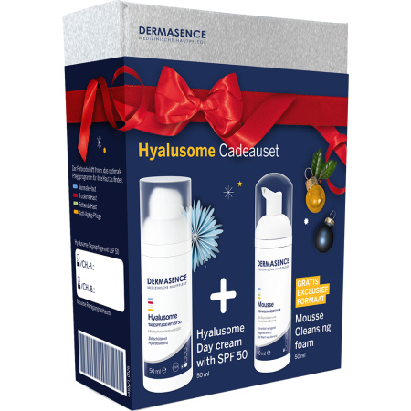 Dermasence Hyalusome Dagcrème SPF50 50ml + Reinigingsmousse 50ml Gratis