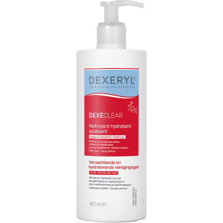 Dexeryl Dexeclear Hydraterende Kalmerende Reiniger Voor De Acne-Gevoelige Huid Pompfles 400ml
