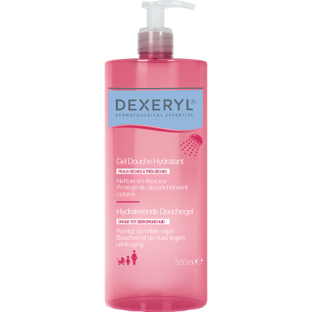 Dexeryl Hydraterende Douchegel Zonder Zeep Droge Huid Gezicht En Lichaam Vanaf De Geboorte 500ml