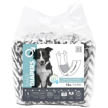 Diapers Luierbroekje Voor Reu Maat L 20-65cm 8-15kg 12 Stuks