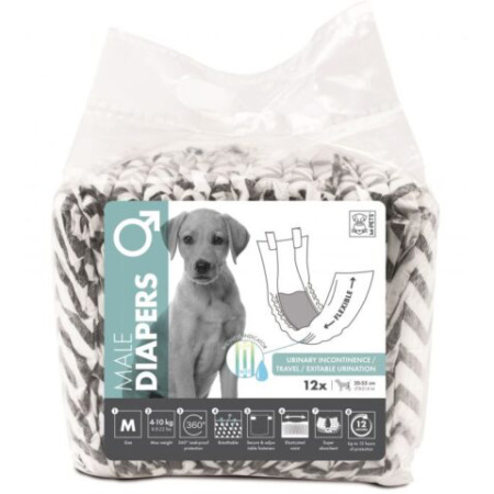Diapers Luierbroekje Voor Reu Maat M 20-55cm 4-10kg 12 Stuks