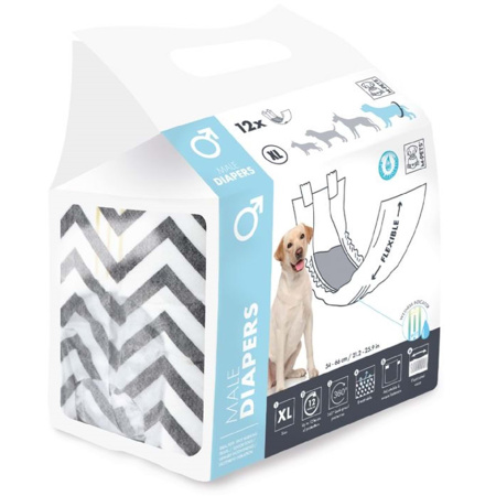 Diapers Luierbroekje Voor Reu Maat XL 20-81cm 15-32kg 12 Stuks
