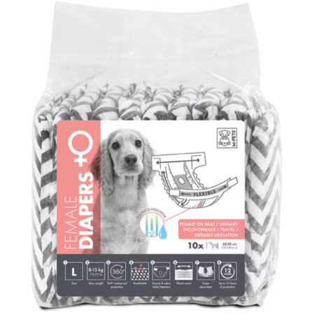 Diapers Luierbroekje Voor Teef Maat L 32-52cm 8-15kg 10 Stuks