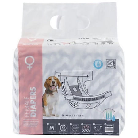 Diapers Luierbroekje Voor Teef Maat M 30-42,5cm 4-10kg 10 Stuks
