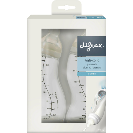 Difrax S-Natural Fles Ivory/Ivory 250ml 2 Stuks