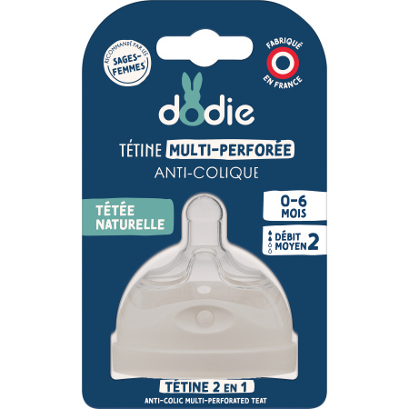 Dodie Zuigspeen Multi Geperforeerd Anti-Koliek Debiet 2 Baby's 0-6 Maanden 1 Stuk